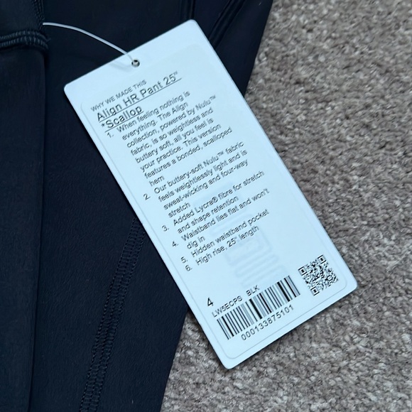 Lululemon Align HR 25” black leggings with scallop hem size 4 NWT - Picture 2 of 4